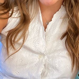 Vintage Yves Cossette Depesche Mode White Eyelet Dress